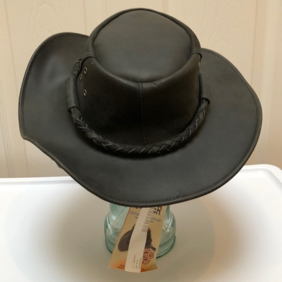 Will Conner Cov-ver Blk Leather Cowboy Hat Black - Picture 3 of 8